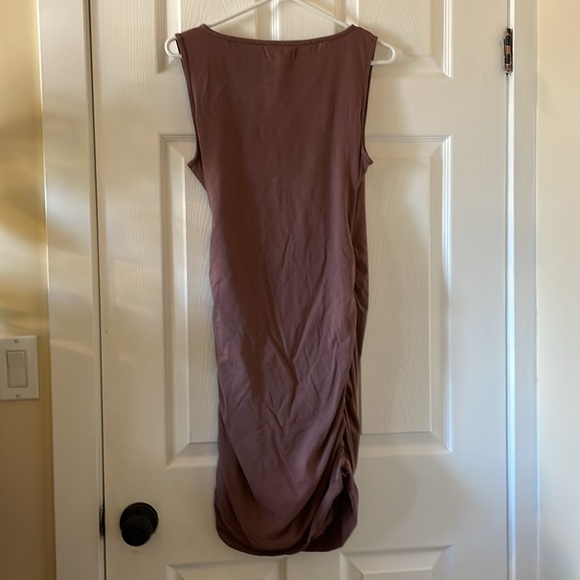 Synergy organic cotton dress ruched mauve sustainable - Picture 6 of 6